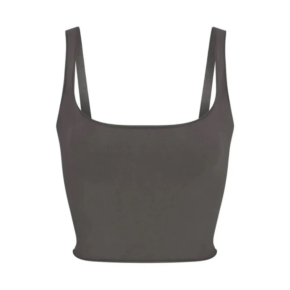 NWT RARE SKIMS (G1) RAW EDGE CAMI TANK TOP IN GUNMETAL - Picture 3 of 6
